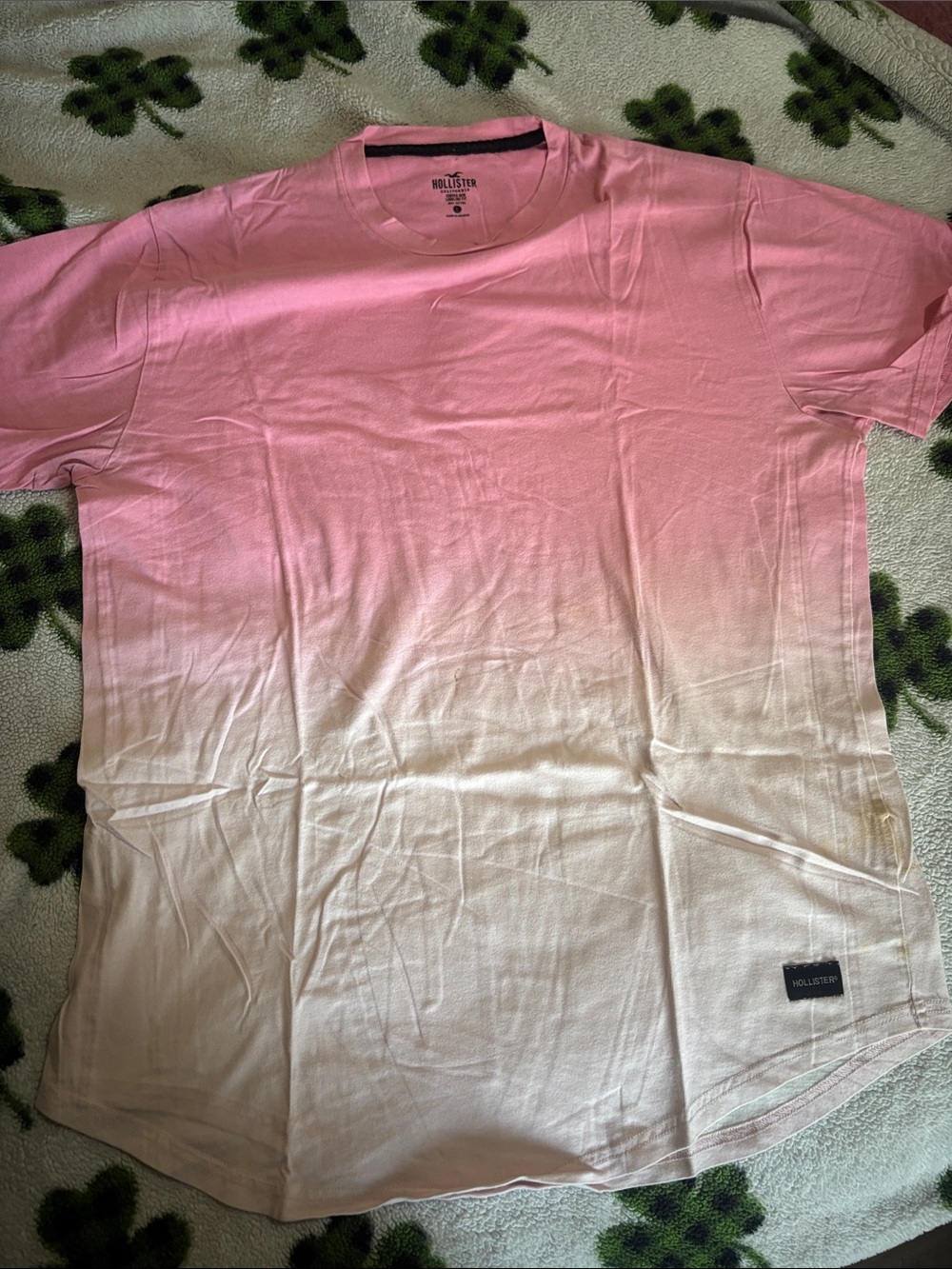 Hollister Men’s Pink to Cream Ombre Crew Tee
